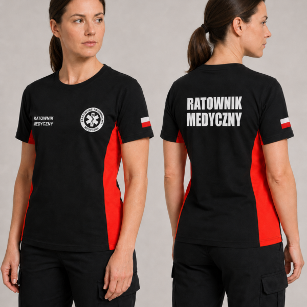 Koszulka z logo PRM Ratownik Medyczny Bawełna Damska